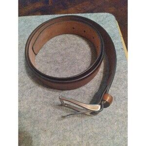 Flag Ltd. Leather Belt Casual‎ Dress Brown Silver Buckle Size Unknown